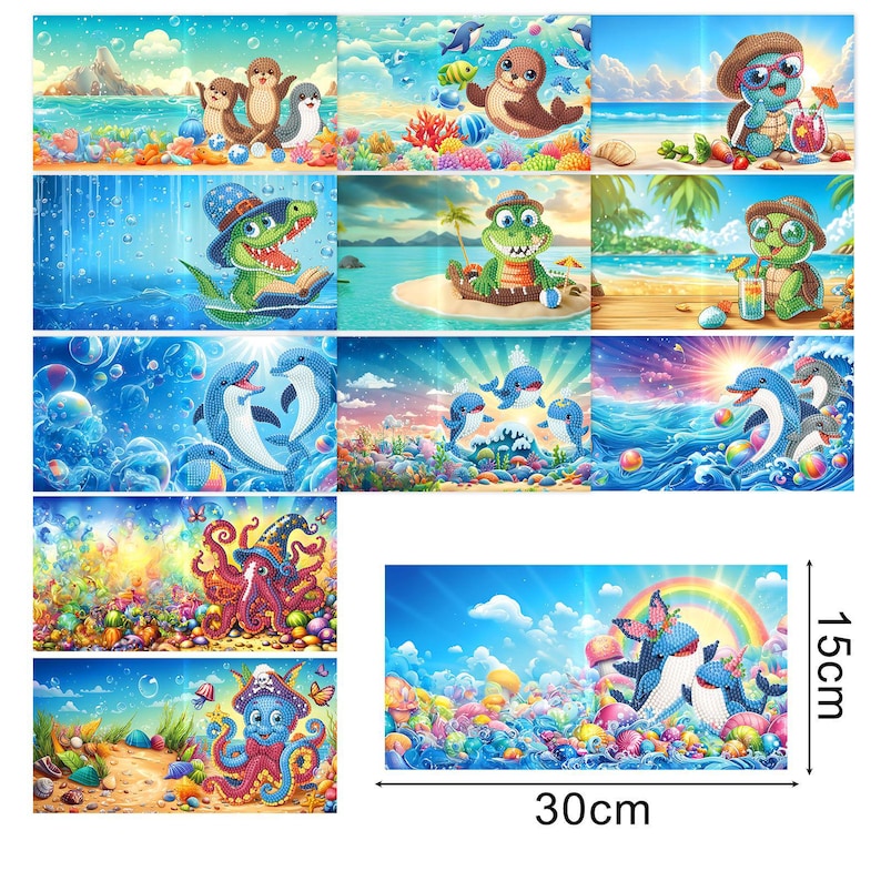 DIY Diamond Painting Cross Greeting Cards, Handmade Craft Set with Envelopes 15x30cm