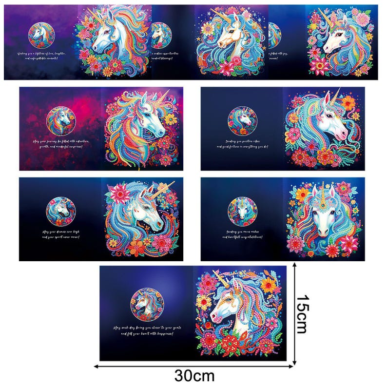 DIY Diamond Painting Cross Greeting Cards, Handmade Craft Set with Envelopes 15x30cm