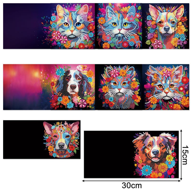 DIY Diamond Painting Cross Greeting Cards, Handmade Craft Set with Envelopes 15x30cm