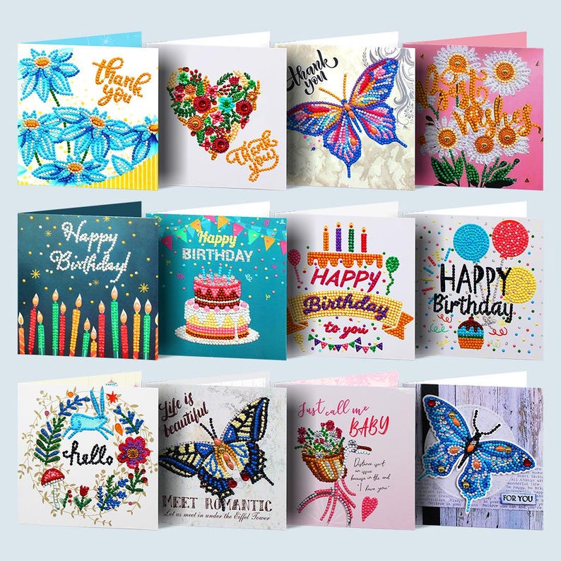 DIY Diamond Painting Cross Greeting Cards, Handmade Craft Set with Envelopes 15x30cm