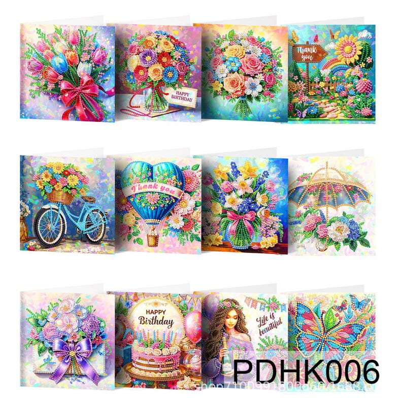 DIY Diamond Painting Greeting Cards Kit, Handmade Craft Cards with Envelopes