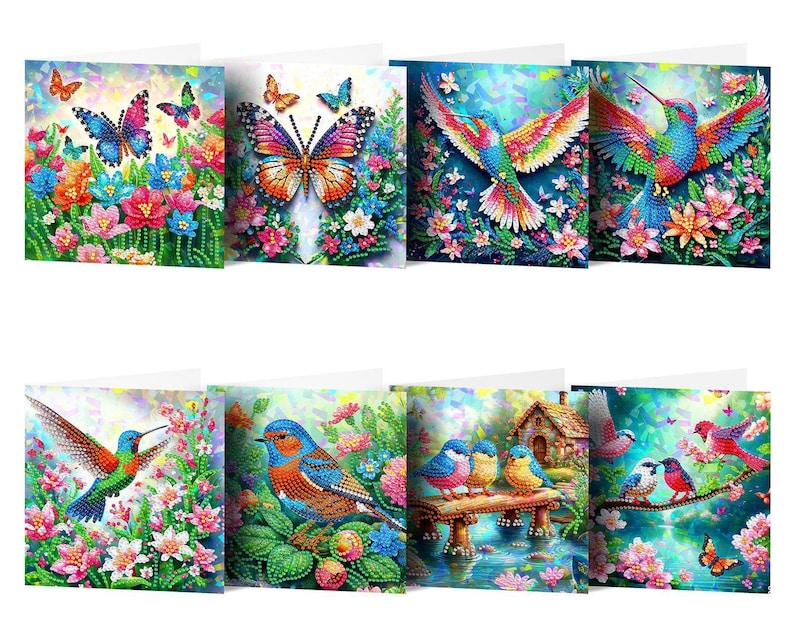 DIY Diamond Painting Greeting Cards Kit, Handmade Craft Cards with Envelopes