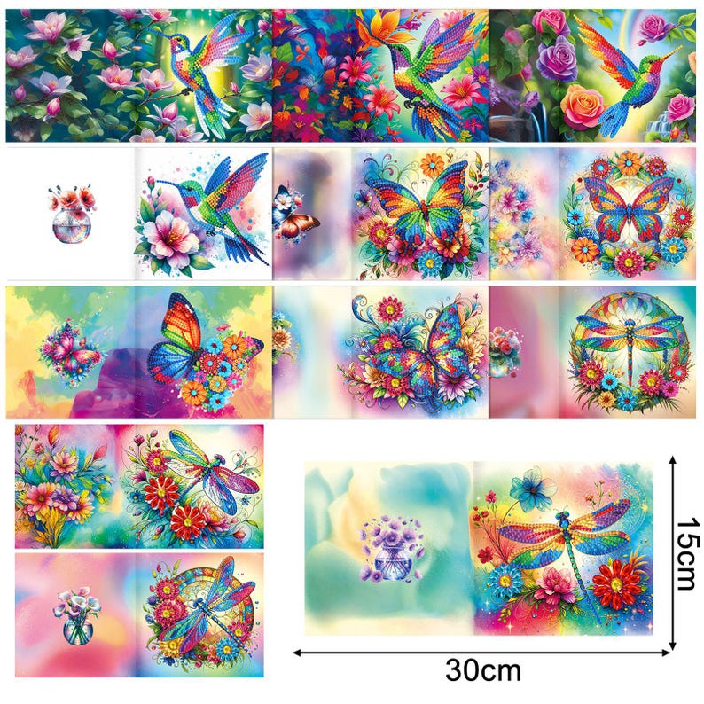 DIY Diamond Painting Cross Greeting Cards, Handmade Craft Set with Envelopes 15x30cm