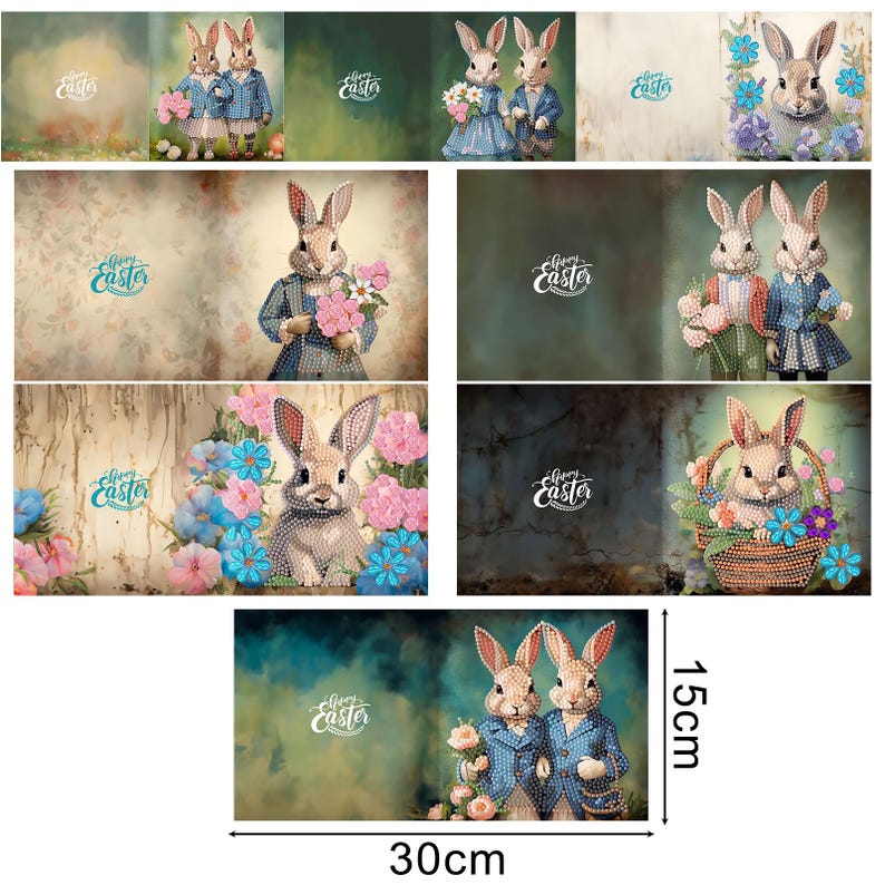 DIY Diamond Painting Cross Greeting Cards, Handmade Craft Set with Envelopes 15x30cm