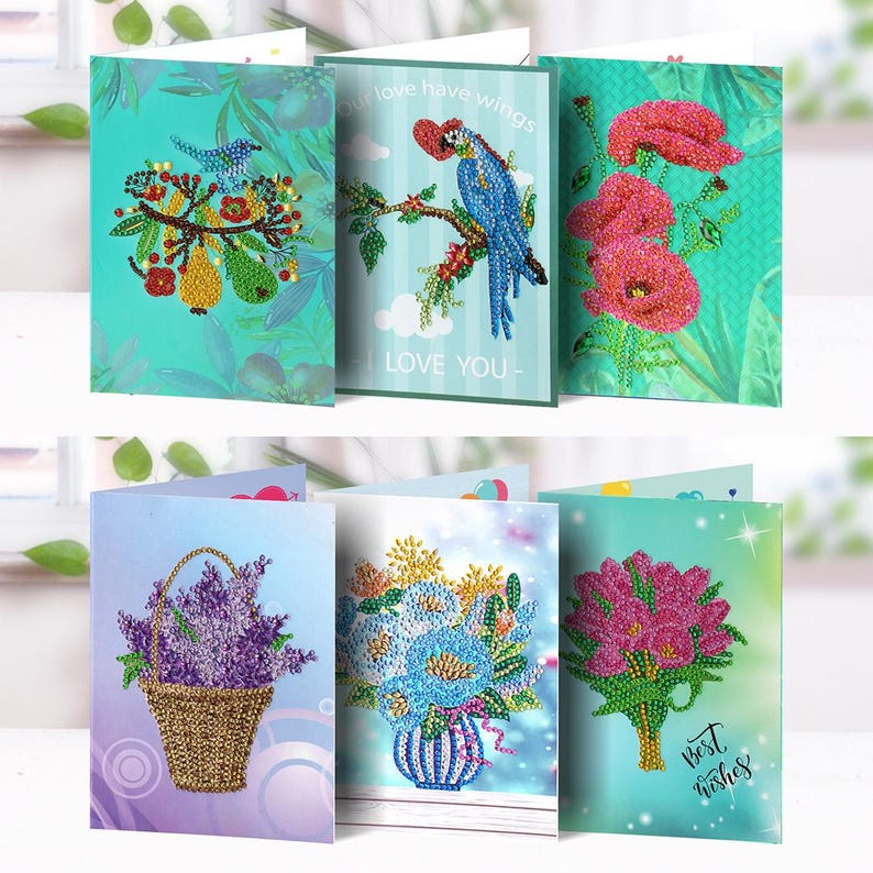 DIY Diamond Painting Cross Greeting Cards, Handmade Craft Set with Envelopes 15x30cm