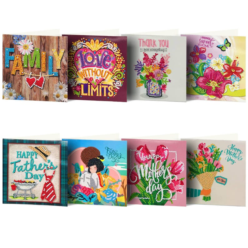 DIY Diamond Painting Cross Greeting Cards, Handmade Craft Set with Envelopes 15x30cm