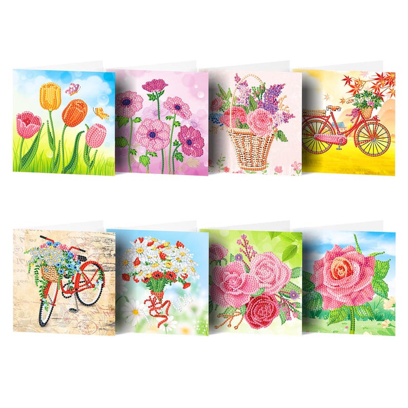 DIY Diamond Painting Cross Greeting Cards, Handmade Craft Set with Envelopes 15x30cm