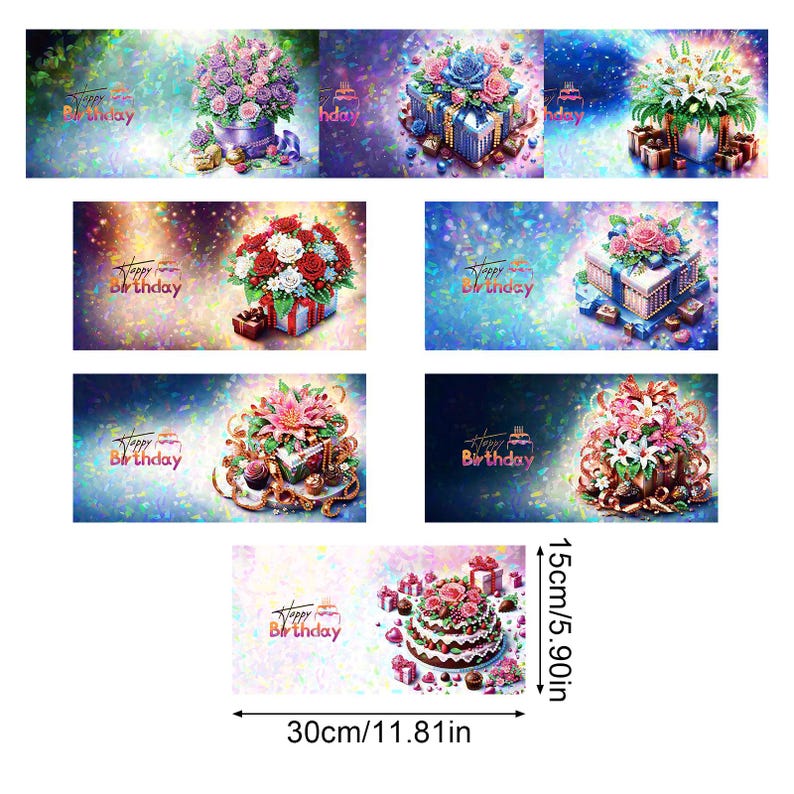 DIY Diamond Painting Greeting Cards Kit, Handmade Craft Cards with Envelopes