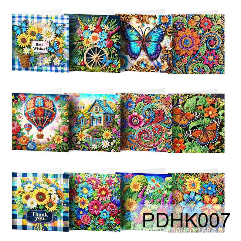 DIY Diamond Painting Greeting Cards Kit, Handmade Craft Cards with Envelopes