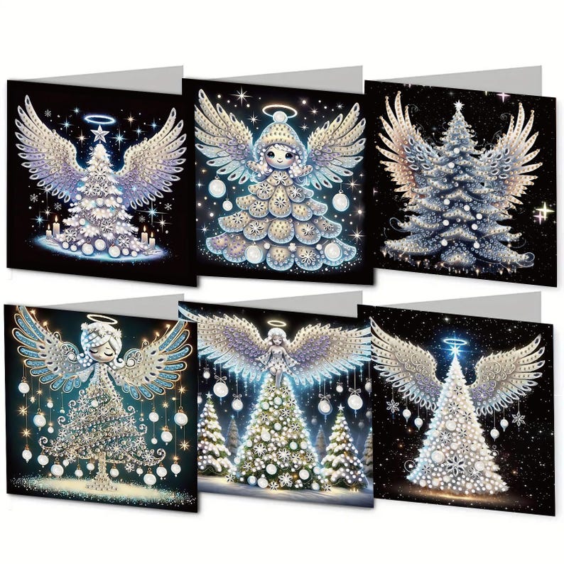 Christian Diamond Painting Greeting Cards Set, Religious DIY Craft Kit, Virgin Mary Cross Easter