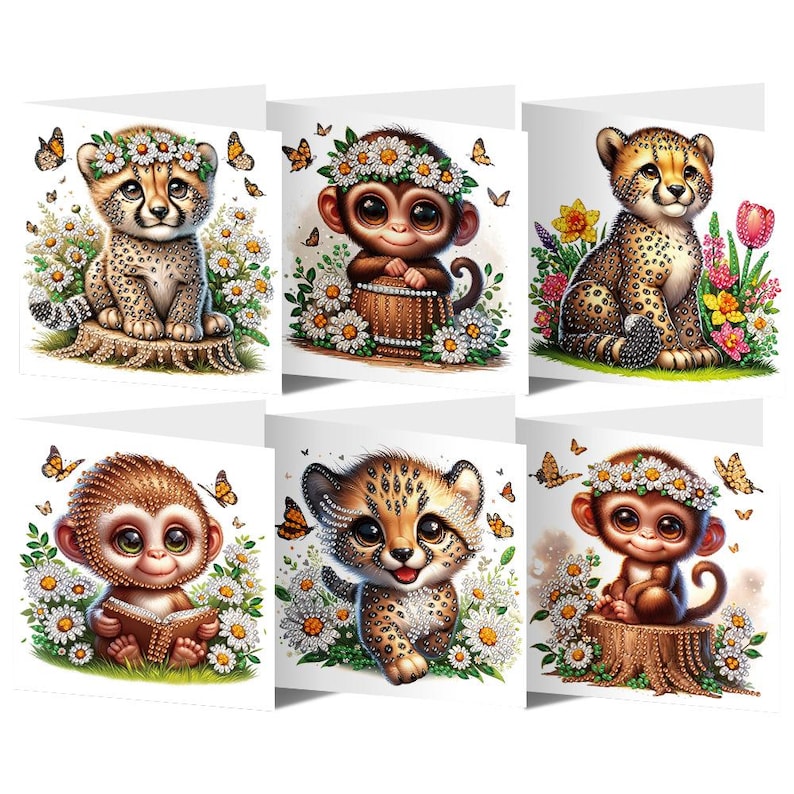 Fantasy Fairy Diamond Painting Greeting Cards Kit, Rhinestone Art Craft Cards (6x12in)