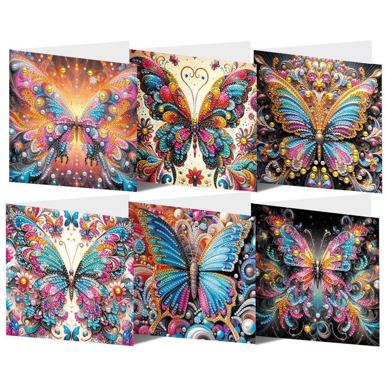 Fantasy Fairy Diamond Painting Greeting Cards Kit, Rhinestone Art Craft Cards (6x12in)