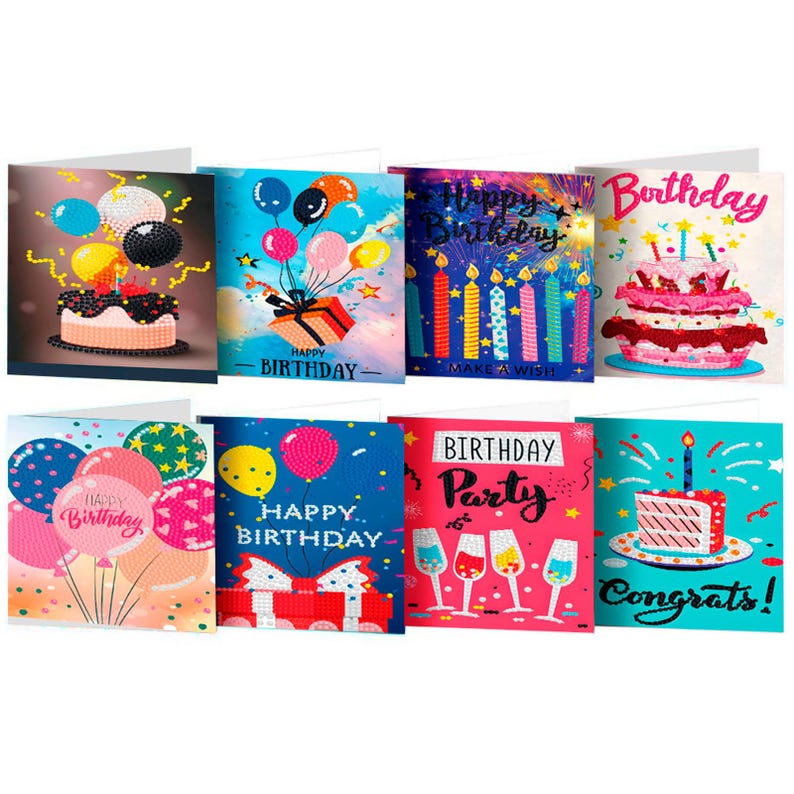 Fantasy Fairy Diamond Painting Greeting Cards Kit, Rhinestone Art Craft Cards (6x12in)