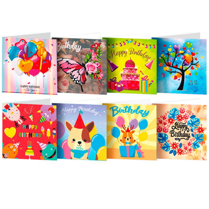 Fantasy Fairy Diamond Painting Greeting Cards Kit, Rhinestone Art Craft Cards (6x12in)