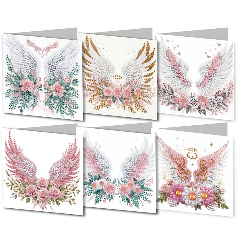 Christian Diamond Painting Greeting Cards Set, Religious DIY Craft Kit, Virgin Mary Cross Easter