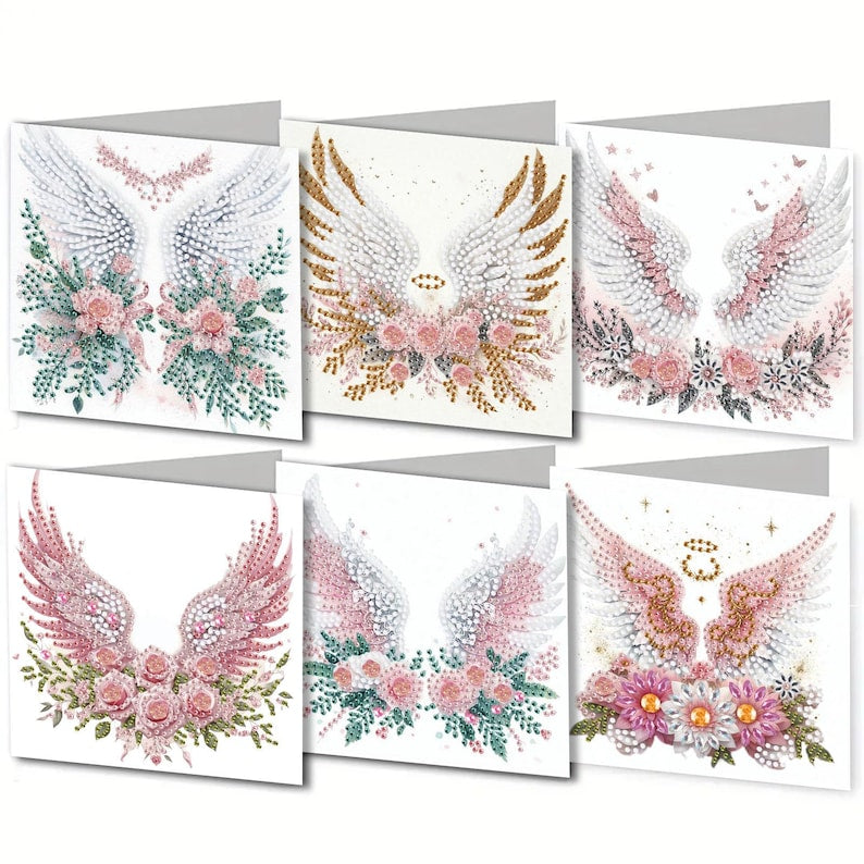 Christian Diamond Painting Greeting Cards Set, Religious DIY Craft Kit, Virgin Mary Cross Easter