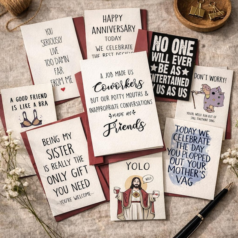 Black Cat Christmas Lights Card Set, Cozy Funny Feline Greeting Cards