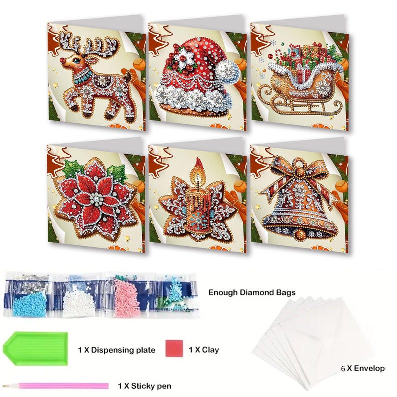 Diamond Painting Cards Kit, Butterfly Rhinestone Greeting Cards, DIY Craft Set (Assorted Designs)