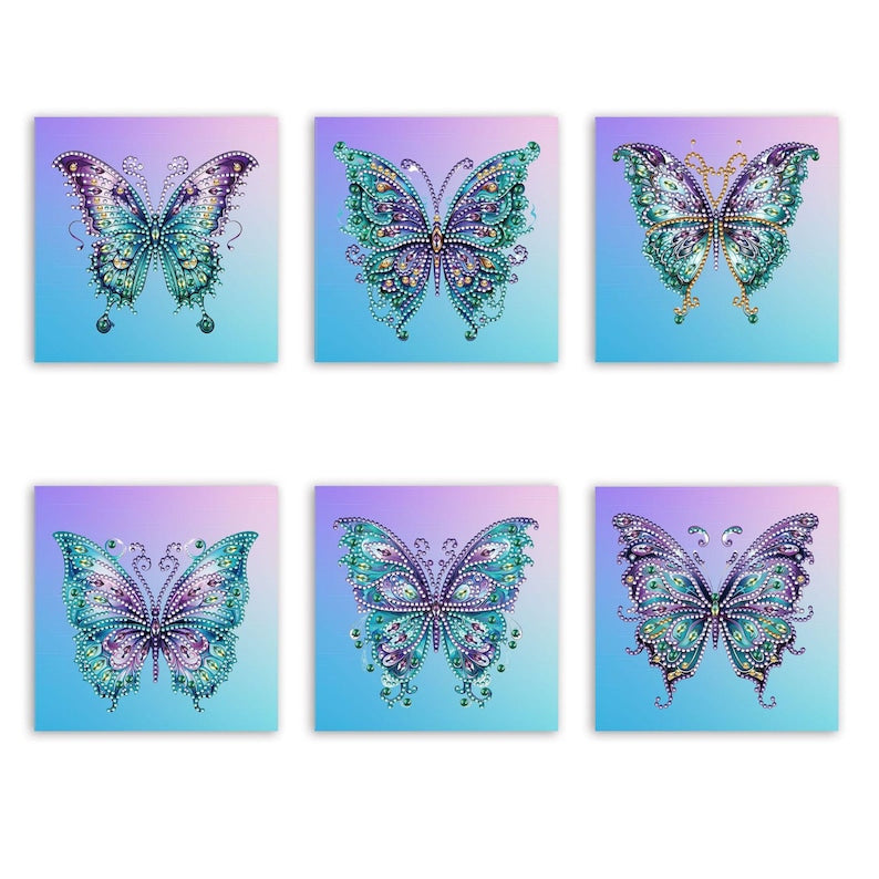 Diamond Painting Cards Kit, Butterfly Rhinestone Greeting Cards, DIY Craft Set (Assorted Designs)