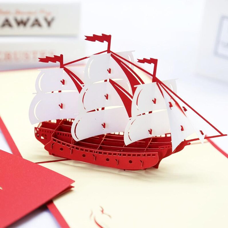 Sailboat Pop Up Card, Nautical Greeting Card for Birthdays, Congratulations and Keepsake Gift Giving