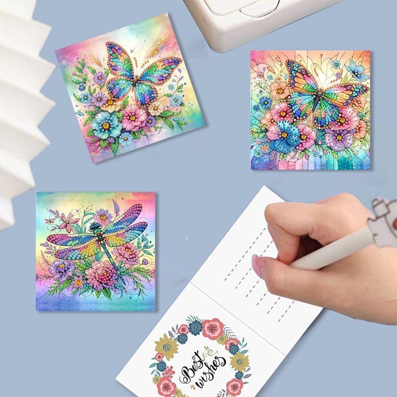 Butterfly Diamond Painting Card Kit: Beginner Craft, Soft Colors, Paper & Acrylic Drills