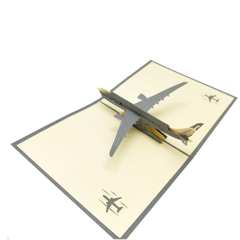 3D Airplane Pop Up Card, Handmade Aircraft Greeting, Vintage Plane Birthday (Kids, Aviation Lovers)