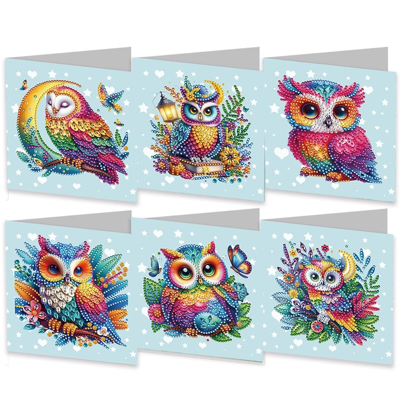 Diamond Painting Greeting Cards, Floral Tulips, Special Shape Drills (Set of 6)
