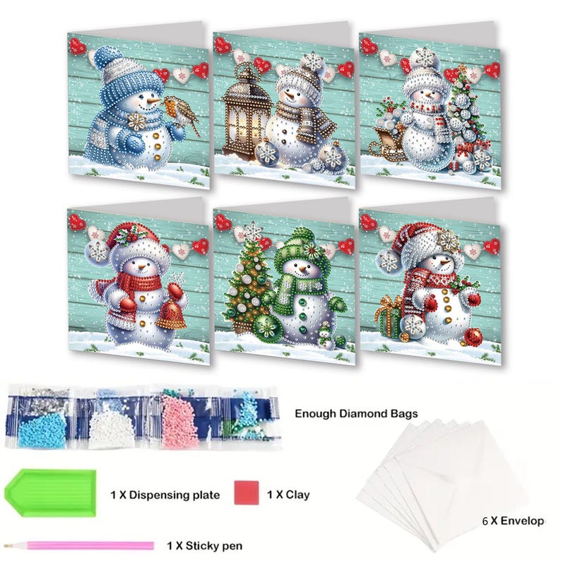 Diamond Painting Cards Kit, Butterfly Rhinestone Greeting Cards, DIY Craft Set (Assorted Designs)