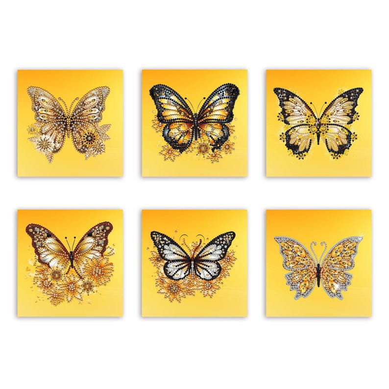 Diamond Painting Cards Kit, Butterfly Rhinestone Greeting Cards, DIY Craft Set (Assorted Designs)