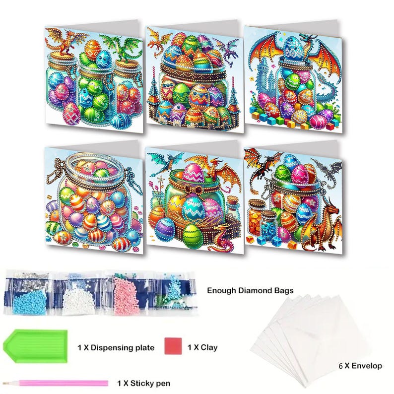 Diamond Painting Cards Kit, Butterfly Rhinestone Greeting Cards, DIY Craft Set (Assorted Designs)