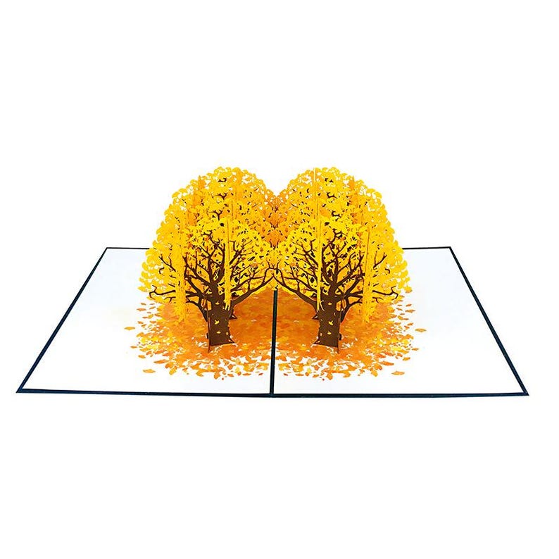 Ginkgo Pop Up Card, Botanical Tree Sculpture Greeting, Thank You Notes