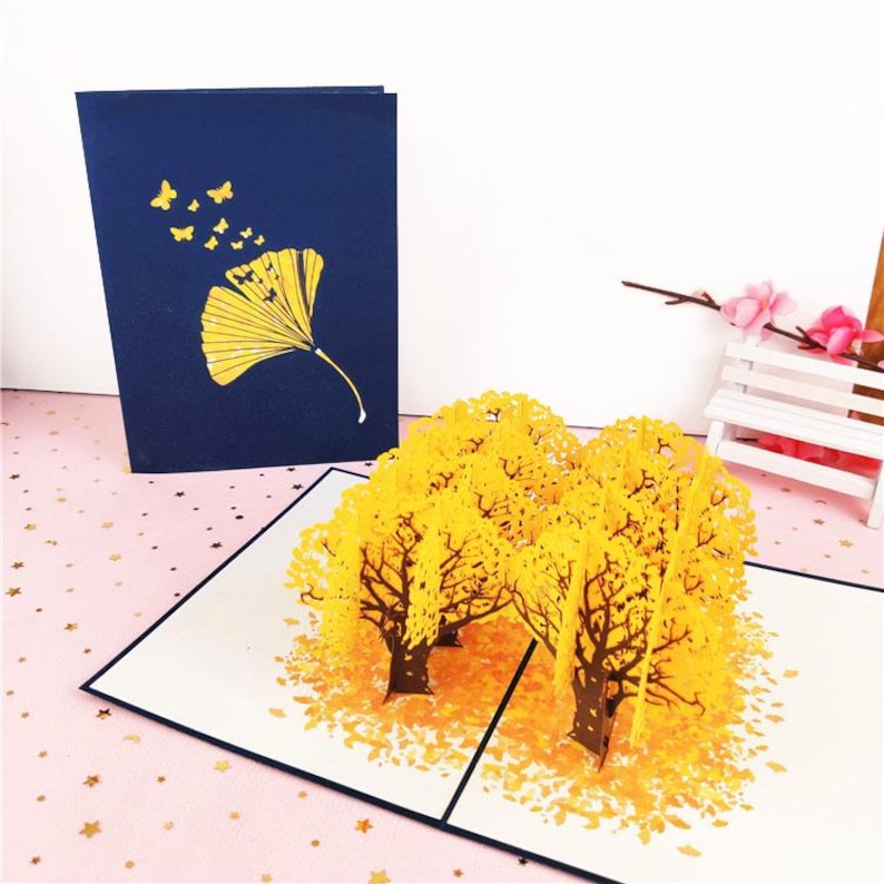 3D Pop Up Cherry Blossom Card: Handmade Floral Bouquet Greeting, Mom Gift