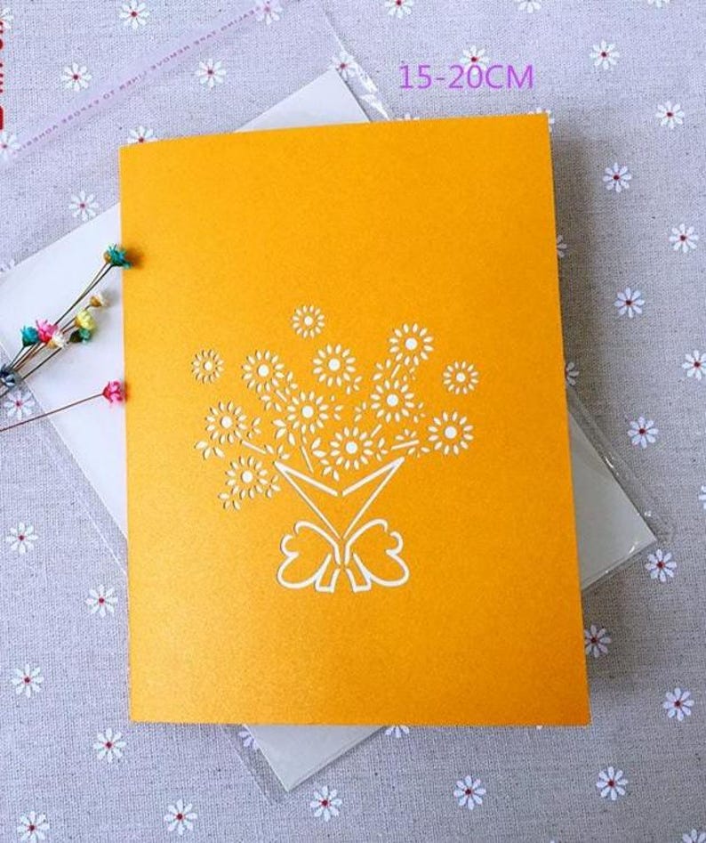 3D Pop Up Cherry Blossom Card: Handmade Floral Bouquet Greeting, Mom Gift
