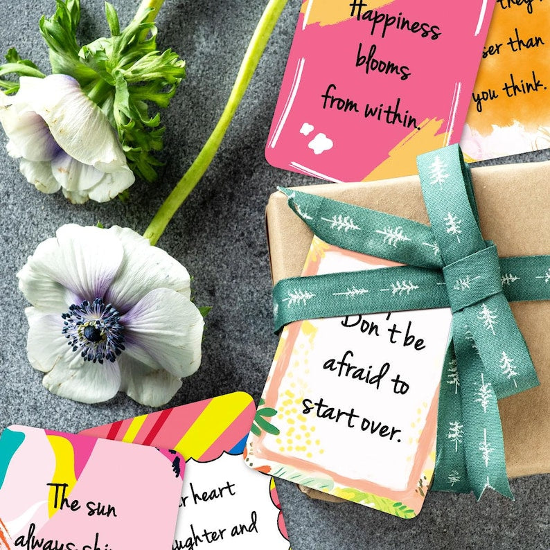 100PCS Motivational Thank You Blank Cards Set for Kids Lunchbox Notes Gift for Students
