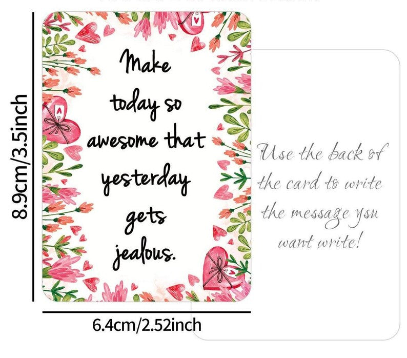 100PCS Motivational Thank You Blank Cards Set for Kids Lunchbox Notes Gift for Students
