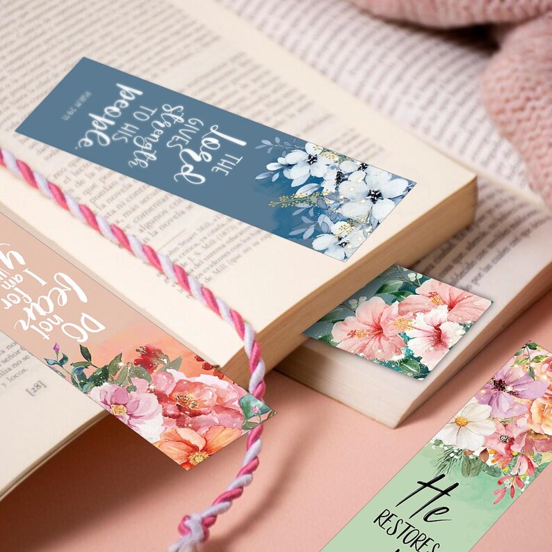 60Pcs Floral Bookmark Set Gift for Book Lovers Graduation Reading