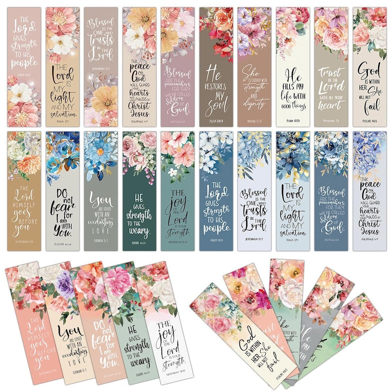 60Pcs Floral Bookmark Set Gift for Book Lovers Graduation Reading