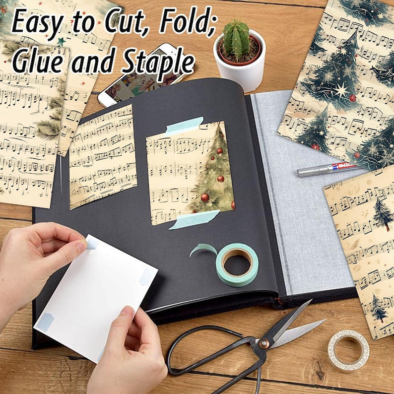 48PCS Vintage Scrapbook Paper Pack DIY Kit for Beginners Journaling