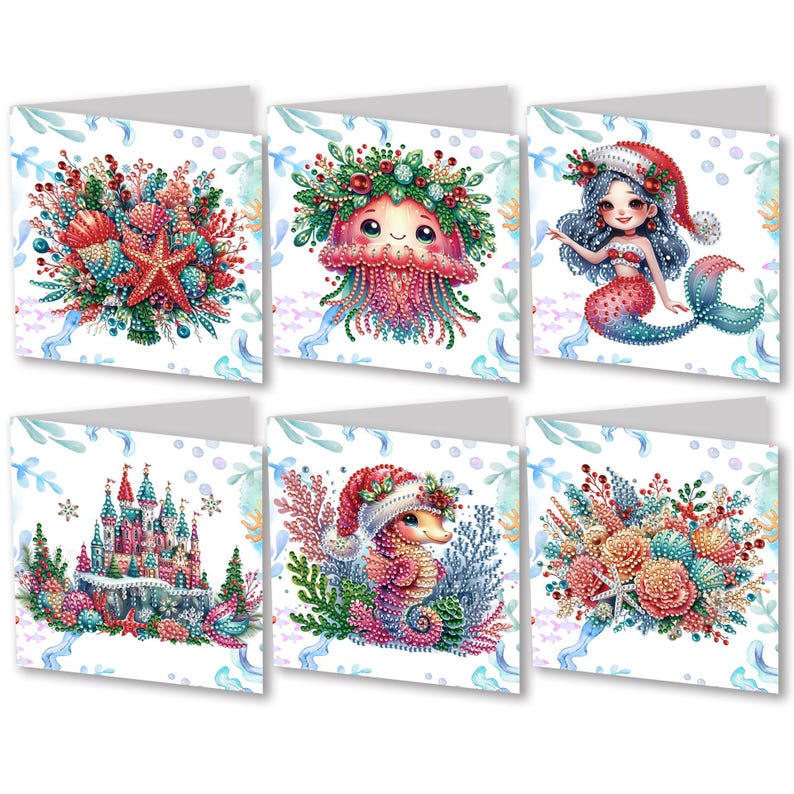 Diamond Painting Butterfly Card Set, 6pc DIY Greeting Cards, Beginner Craft Kit