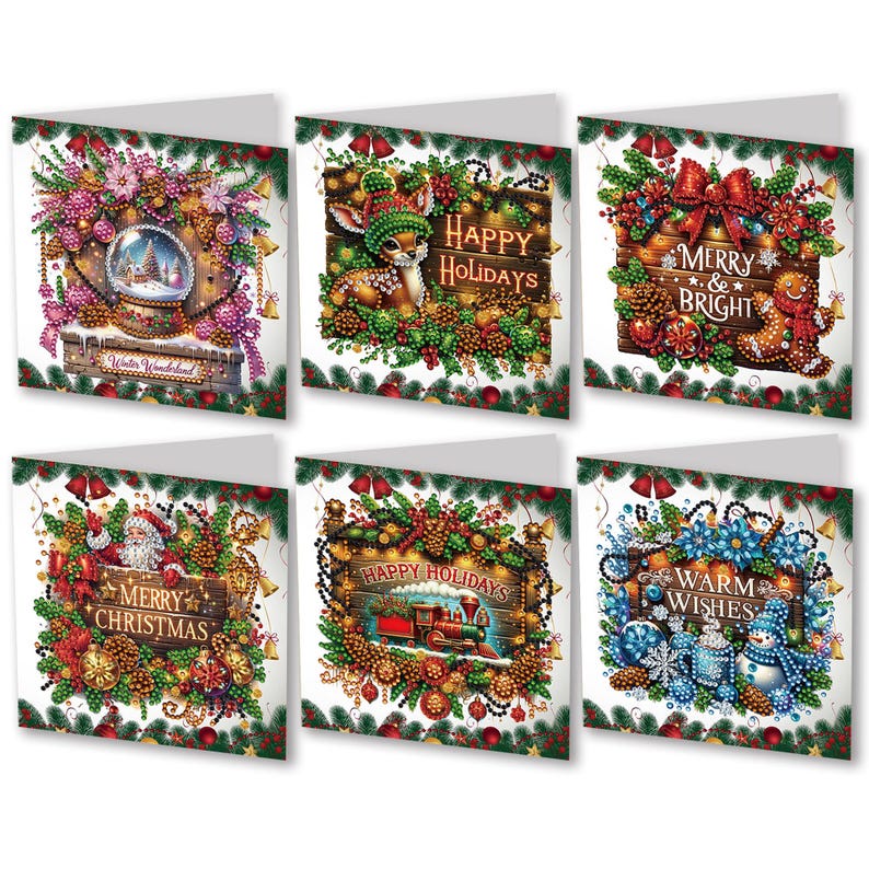 Diamond Painting Butterfly Card Set, 6pc DIY Greeting Cards, Beginner Craft Kit