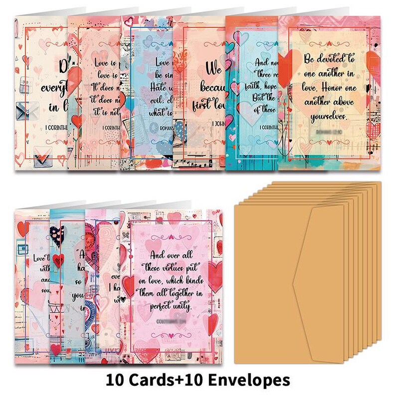 Set of 2 (20PCS) Handwritten Greeting Card Set For Beginners Minimal Thank You Cards