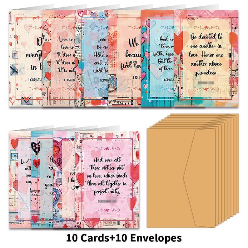 Set of 2 (20PCS) Handwritten Greeting Card Set For Beginners Minimal Thank You Cards