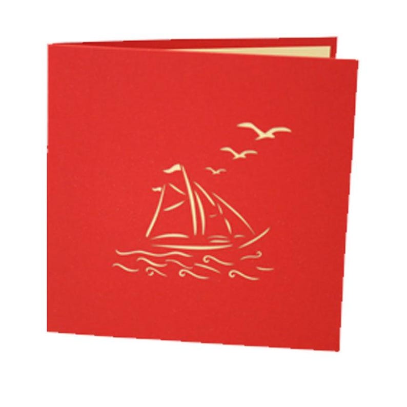 Sailboat Pop Up Card, Nautical Greeting Card for Birthdays, Congratulations and Keepsake Gift Giving