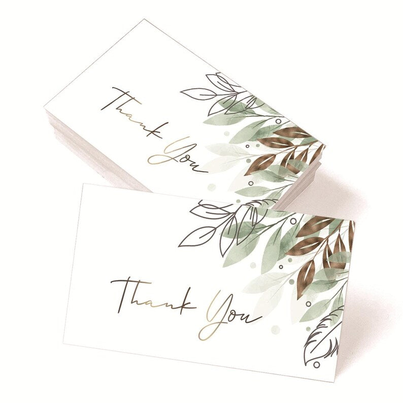 Gold Foil Thank You Cards for Business Packaging (8 Sets, 400Pcs), Customer Appreciation Inserts