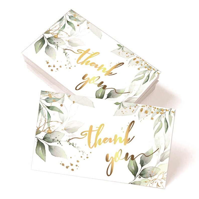 Gold Foil Thank You Cards for Business Packaging (8 Sets, 400Pcs), Customer Appreciation Inserts