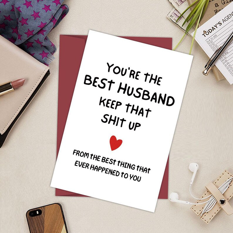 Funny Husband Birthday Card, Humorous Joke Greeting Card (Set of 15)