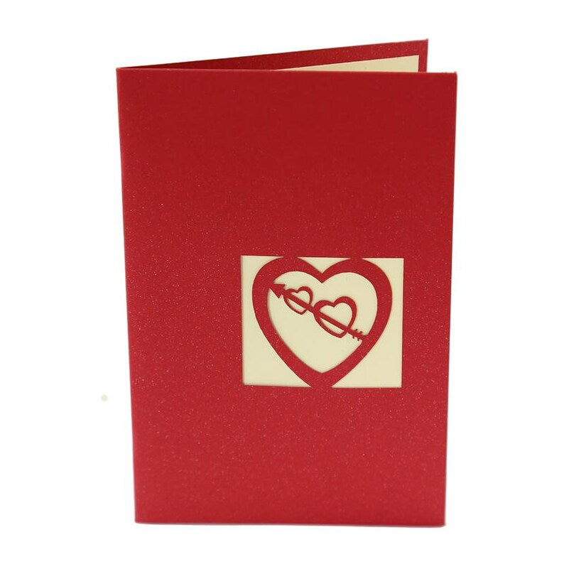 Layered Heart Pop Up Card, Romantic Valentine Anniversary Love Message