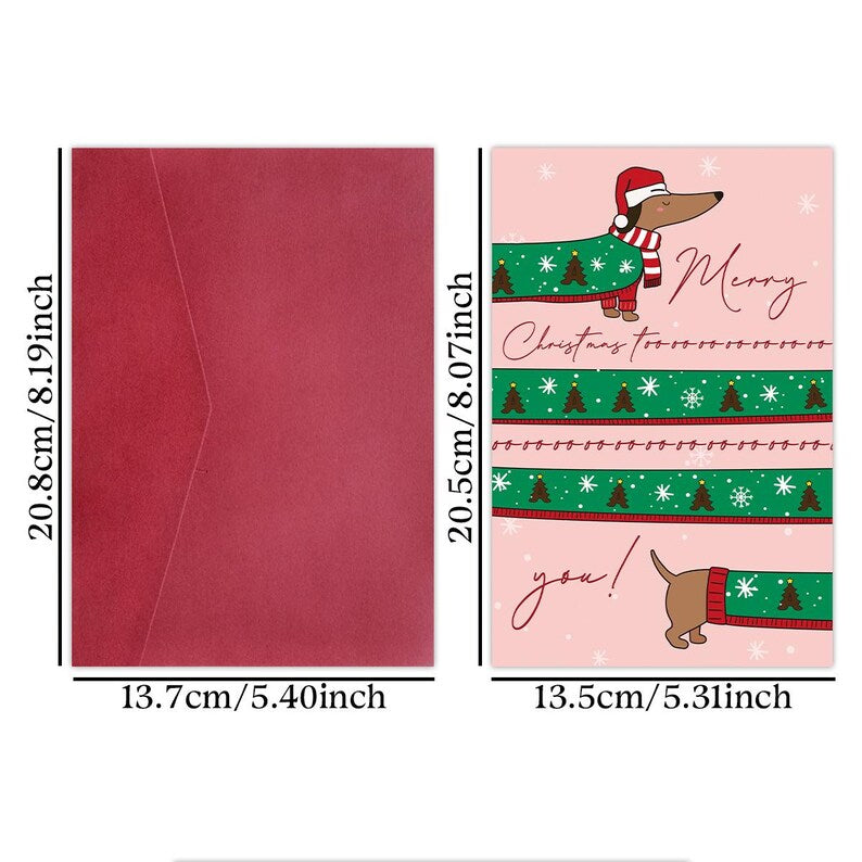 Set of 5 Funny Christmas Elf Card Gift for Friend Holiday Humor