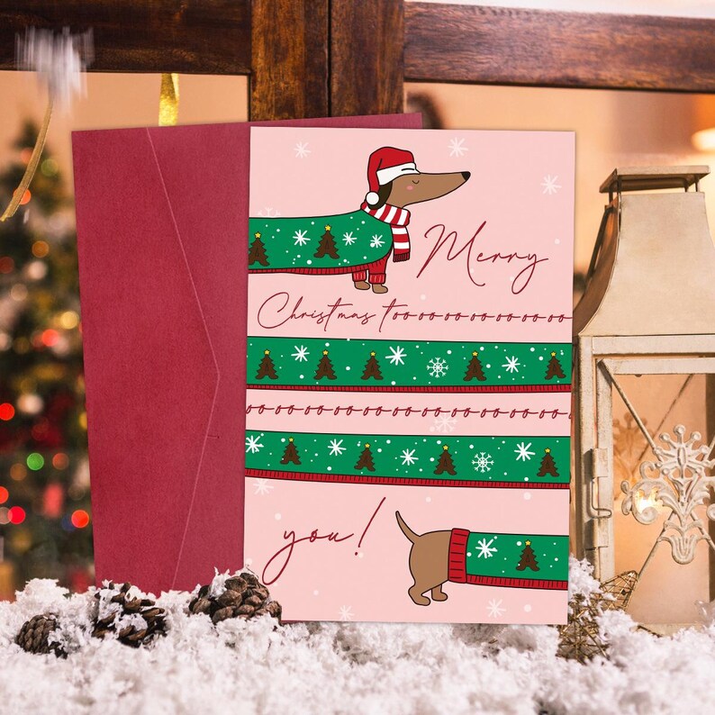 Set of 5 Funny Christmas Elf Card Gift for Friend Holiday Humor