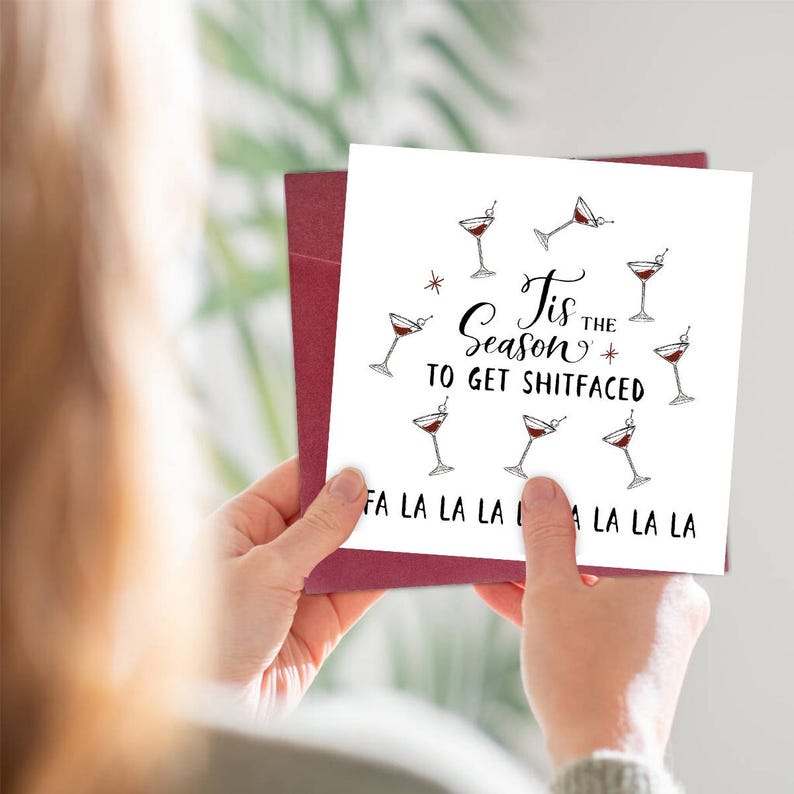 Set of 8 Funny Christmas Card Adult Humor Gift for Friends Party